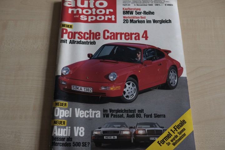 Deckblatt Auto Motor und Sport (23/1988)